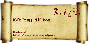 Kátay Ákos névjegykártya